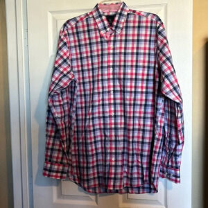 Tailorbyrd men’s plaid long sleeve button down shirt size large